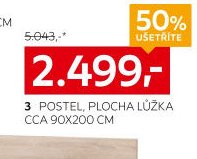 3 POSTEL, PLOCHA LŮŽKA CCA 90X200 CM