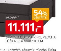 5 POSTEL BOXSPRING, PLOCHA LŮŽKA CCA 120X200 CM