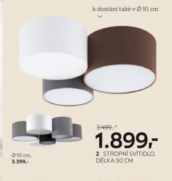 2 stropní svítidlo, délka 50 cm