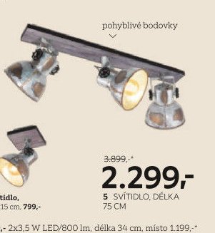 5 svítidlo, délka 75 cm