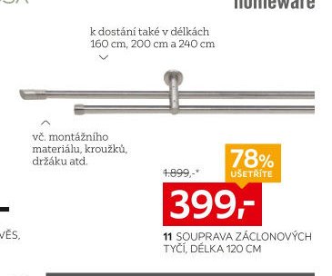 11 SOUPRAVA ZÁCLONOVÝCH TYČÍ