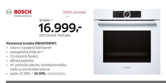 Vestavná trouba HBG635BW1
