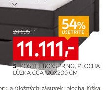 5 POSTEL BOXSPRING, PLOCHA LŮŽKA CCA 120X200 CM