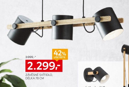 závěsné svítidlo, délka 78 cm