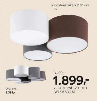 2 stropní svítidlo, délka 50 cm