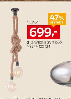 3 závěsné svítidlo, výška 120 cm
