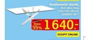 Konferenční stolek, čiré sklo/kov