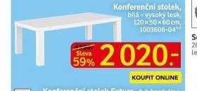 Konferenční stolek, bílá - vysoký lesk