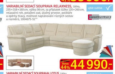 Variabilní sedací souprava RELAXNESS