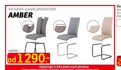 Variabilní systém jídelních židlí AMBER