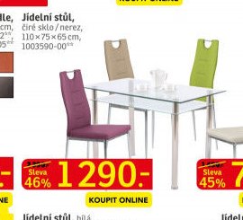 Jídelní stůl, čiré sklo / nerez