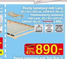 Pevný lamelový rošt Laro, 80/90x200 cm, 1008467-00, 01