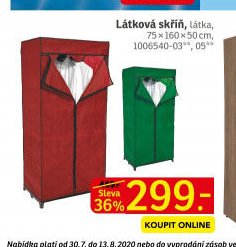 Látková skříň, látka, 75x160x50 cm, 1006540-03, 05