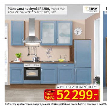 Plánovaná kuchyně IP4250, modrá mat