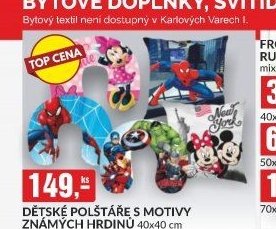 Dětské polštáře s motivy známých hrdinů