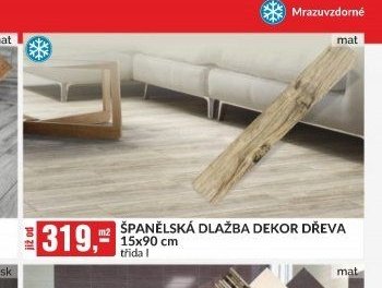 ŠPANĚLSKÁ DLAŽBA DEKOR DŘEVA 15x90 cm