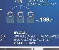 RV. OVAL 3ks klasických litinových zámků