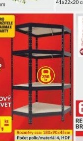 REGÁL BEZŠROUBOVÝ ROHOVÝ RIVET ANTRACIT