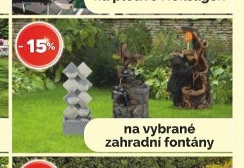 na vybrané zahradní fontány