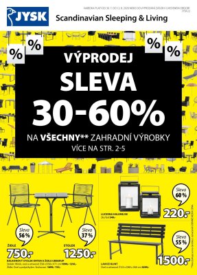 akční leták Jysk 30.7.2020-12.8.2020
