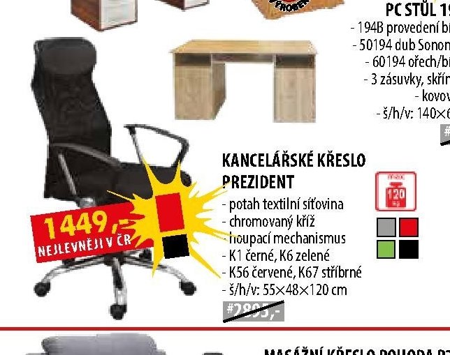 KANCELÁŘSKÉ KŘESLO PREZIDENT