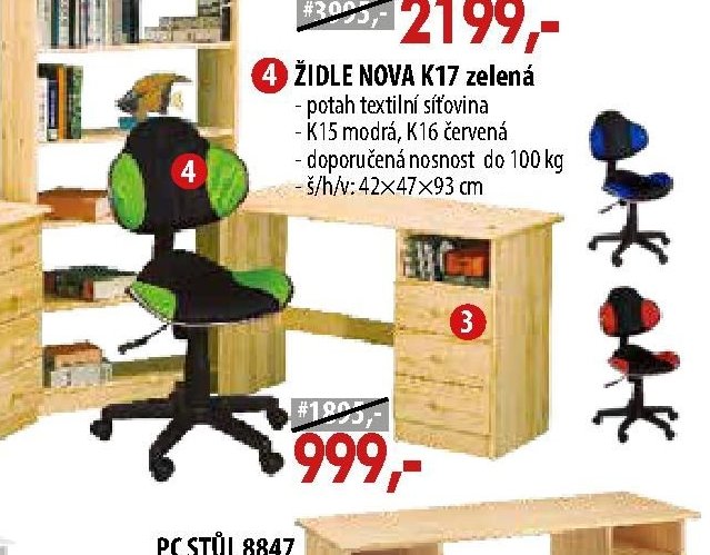 ŽIDLE NOVA K17 zelená
