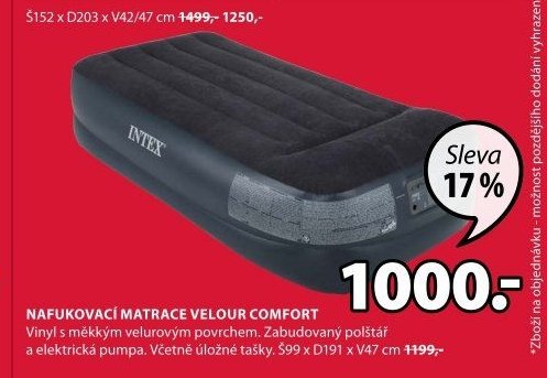 NAFUKOVACÍ MATRACE VELOUR COMFORT