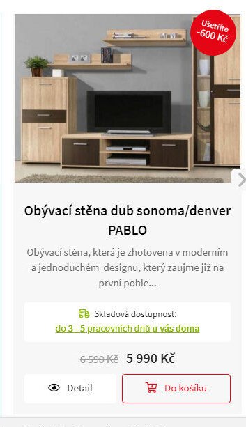 Obývací stěna dub sonoma/denver PABLO