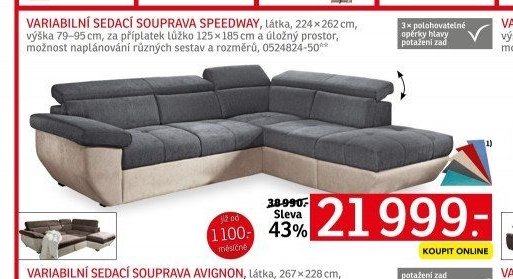 VARIABILNÍ SEDACÍ SOUPRAVA SPEEDWAY