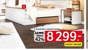 Dvoulůžko s nočními stolky Luca