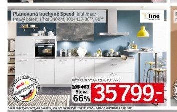 Plánovaná kuchyně Speed, bílá mat / tmavý beton