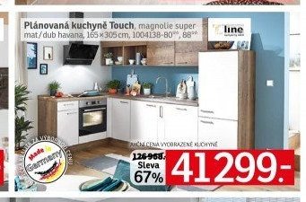 Plánovaná kuchyně Touch, magnolie super mat