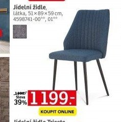 Jídelní židle, látka, 51x89x59 cm