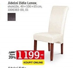 Jídelní židle Lenox, ekokůže, 49x106x65 cm