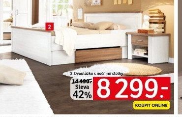 Dvoulůžko s nočními stolky Luca