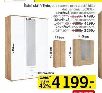Šatní skříň Twin