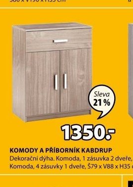Komoda KABDRUP (1 zásuvka, 2 dveře)
