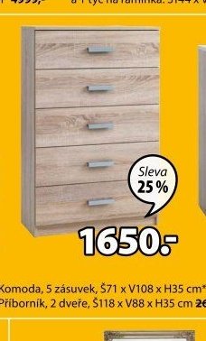 Komoda KABDRUP (5 zásuvek)