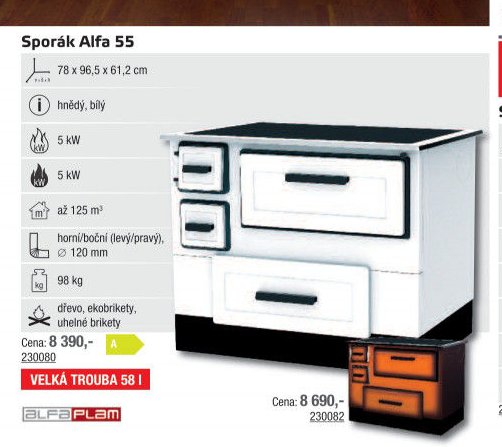Sporák Alfa 55