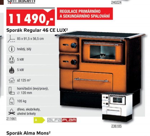 Sporák Regular 46 CE LUX