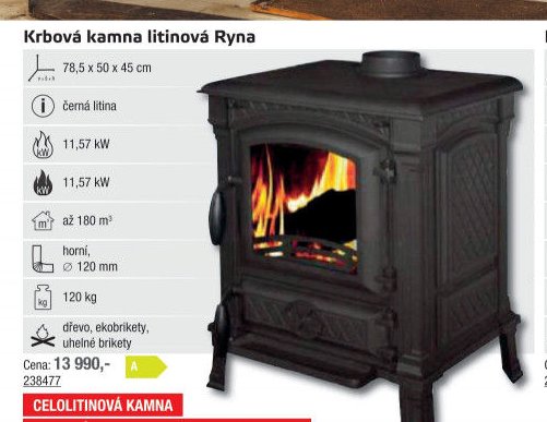 Krbová kamna litinová Ryna