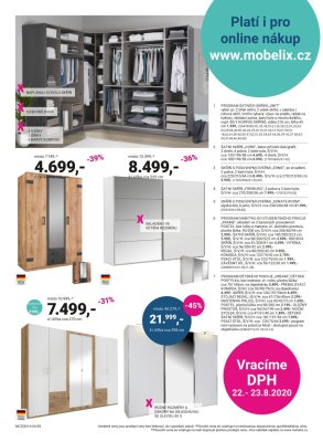 akční leták Möbelix 17.8.2020-31.8.2020