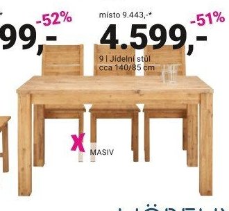 Jídelní stůl, cca 140/85 cm