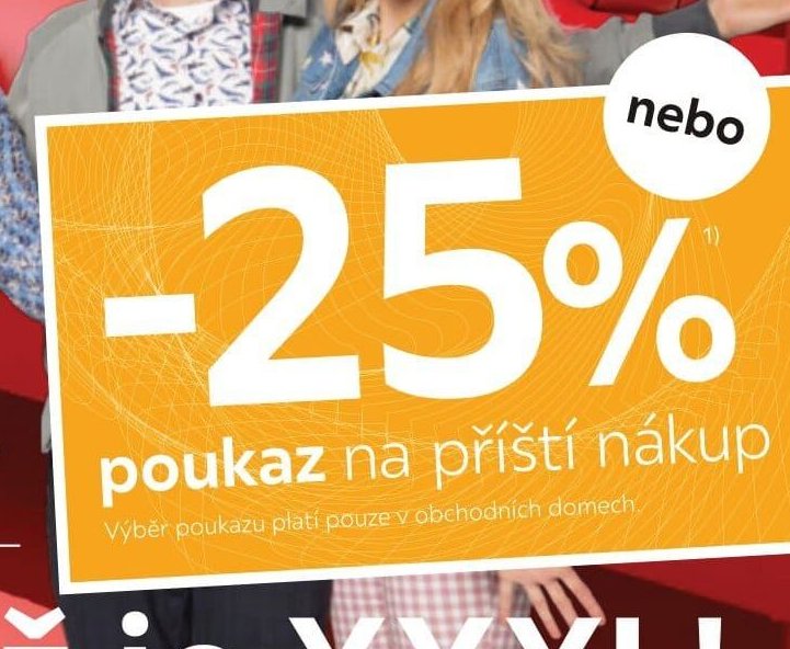 -25% poukaz na příští nákup