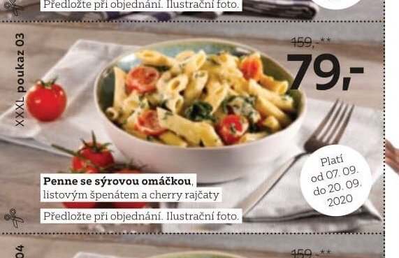 Penne se sýrovou omáčkou
