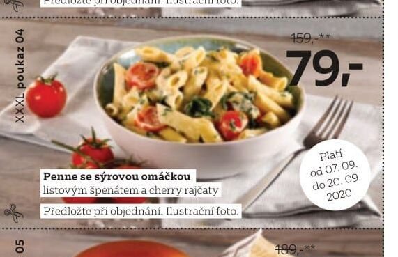 Penne se sýrovou omáčkou