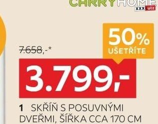 1 SKŘÍŇ S POSUVNÝMI DVEŘMI, ŠÍŘKA CCA 170 CM
