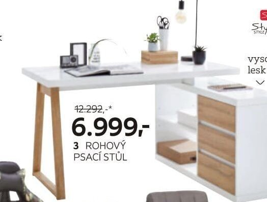 Rohový psací stůl