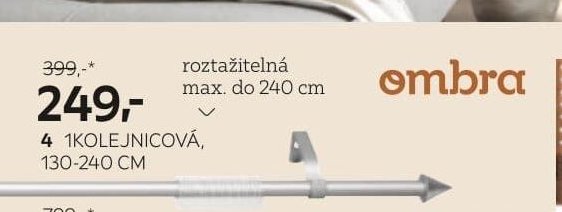Kulatá tyč Birgit 1kolejnicová 130-240 cm