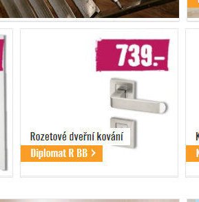 Rozetové dveřní kování Diplomat R BB